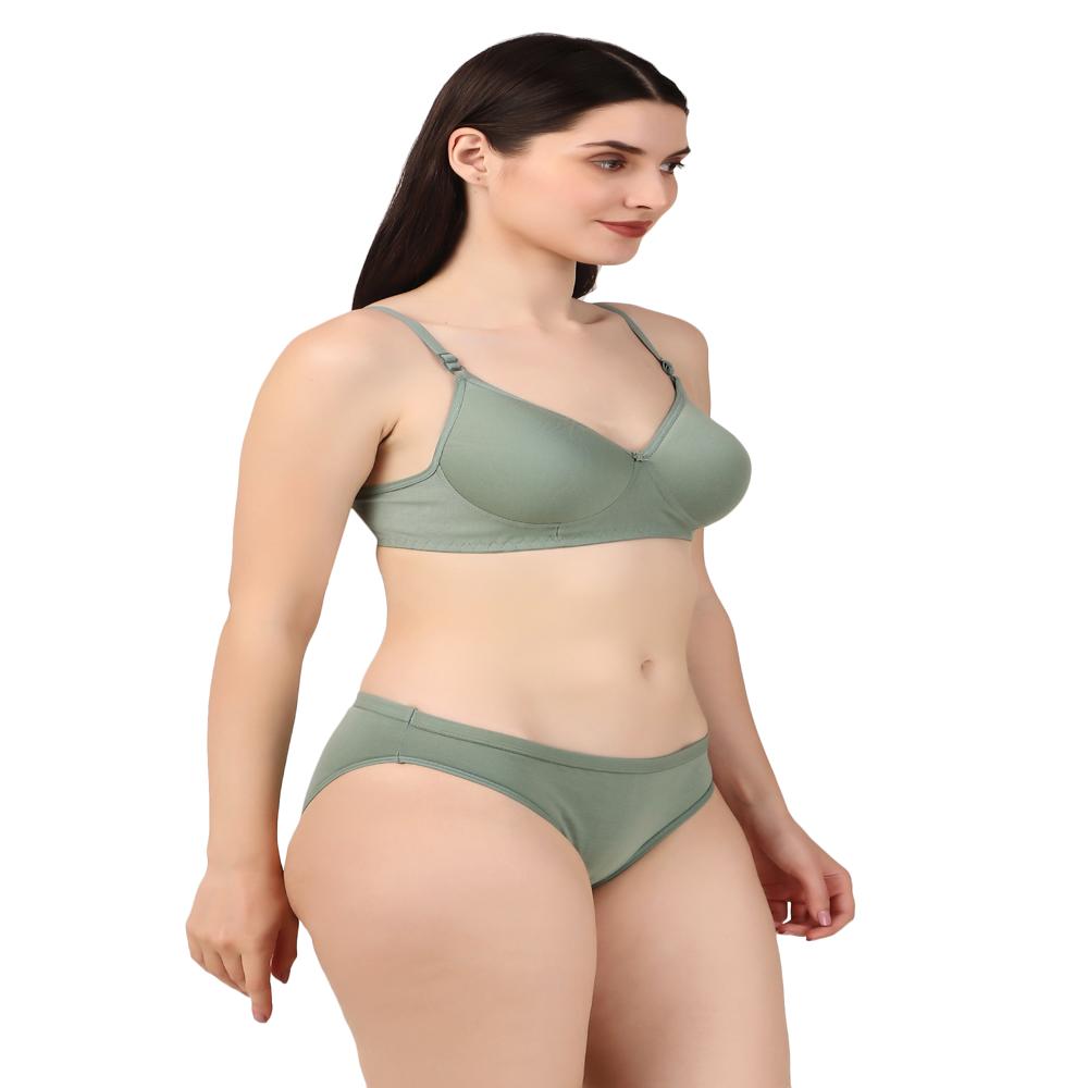 Padded Bra Panty Set - Color: Multicolour