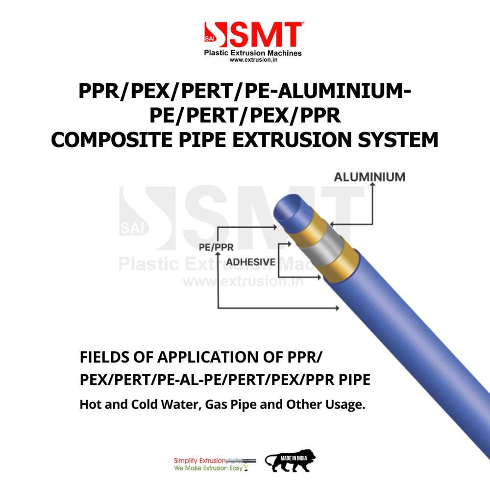 PPR/PEX/PERT/PE-AL-PE/PERT/PEX/PPR COMPOSITE PIPE EXTRUSION LINE
