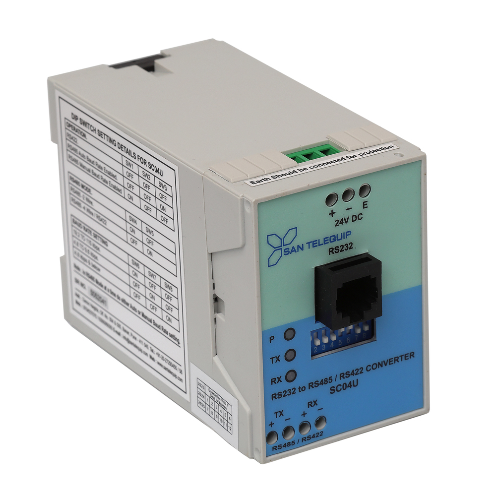 Sc04U Rj45 Rs232 (Rj45) To Rs485 Converter - Color: Gray