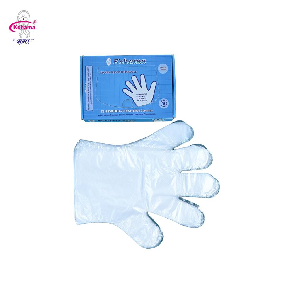 Disposable Plastic Examination Gloves - Hdpe Material, 12 Inch Length, White Color | Medical Grade, Smooth Surface, Pack Of 100 Pcs