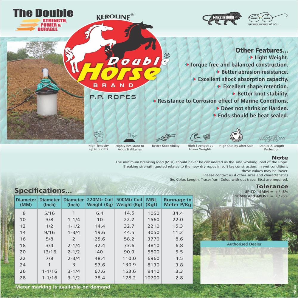 DOUBLE HROSE PRO ISI PP ROPE