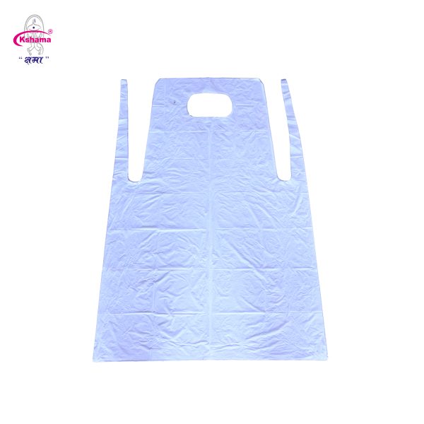 Apron Plastic HM, Pack of 50 pcs, Disposable Kitchen apron, Patient apron, Waterproof, White, plastic