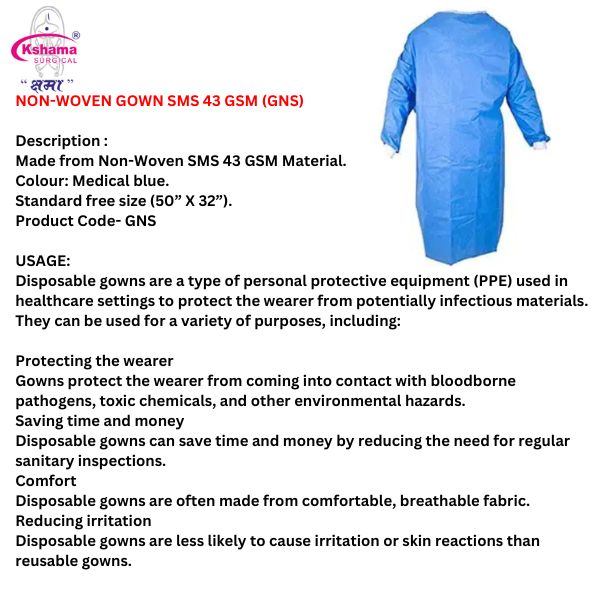 Disposable Gown, CUFF SHIELD Non-Woven (Pack of 2 pcs)