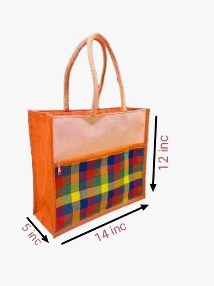 Fancy Front Pocket Jute Bag