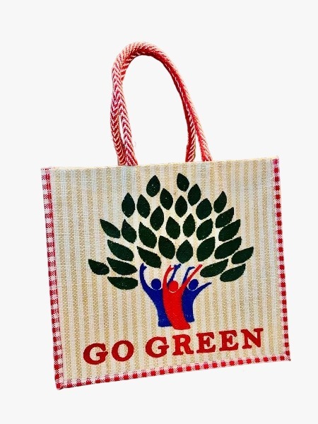 Ledies Strip Jute Bag - Color: Different Available