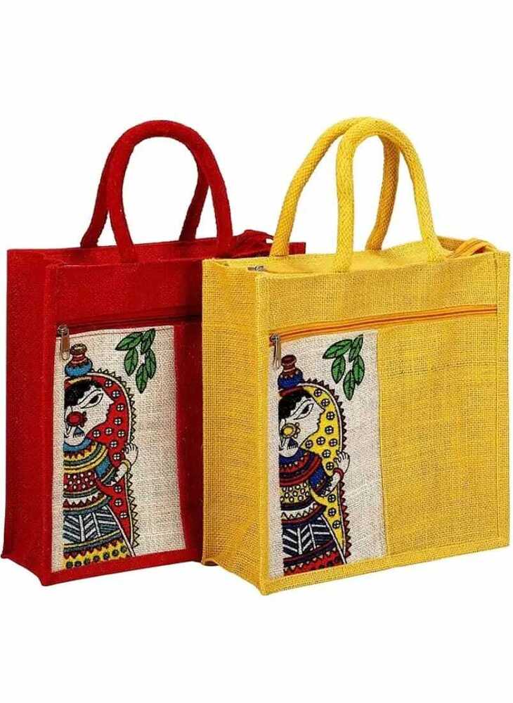 Durga Print Jute Bag - Color: Different Available