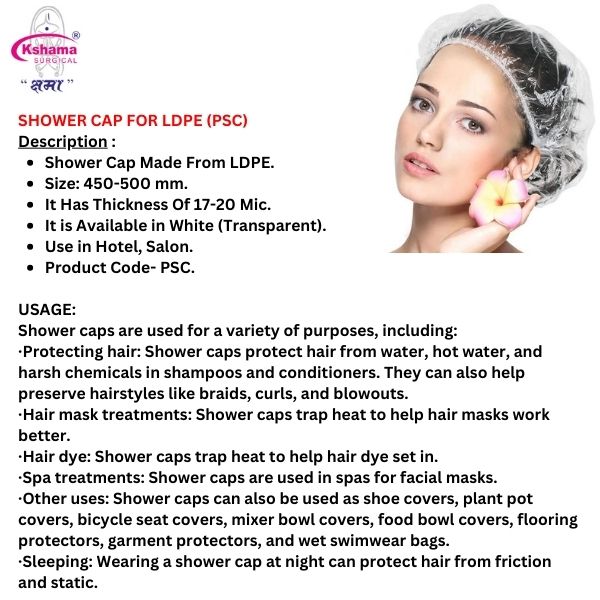 Shower Cap Disposable, Bath caps thick waterproof, big hair caps for men, travel spa, hotel, hair solon, home use (Pack Of 300 Pcs)