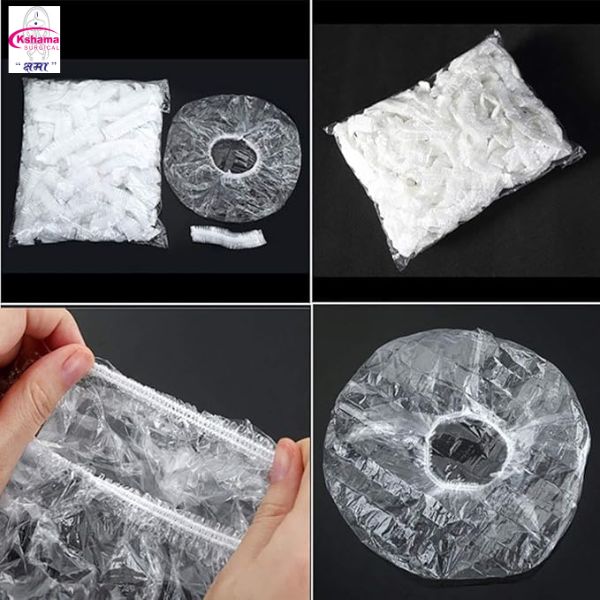 White Shower Cap For Ldpe Pack Of 100 Pcs