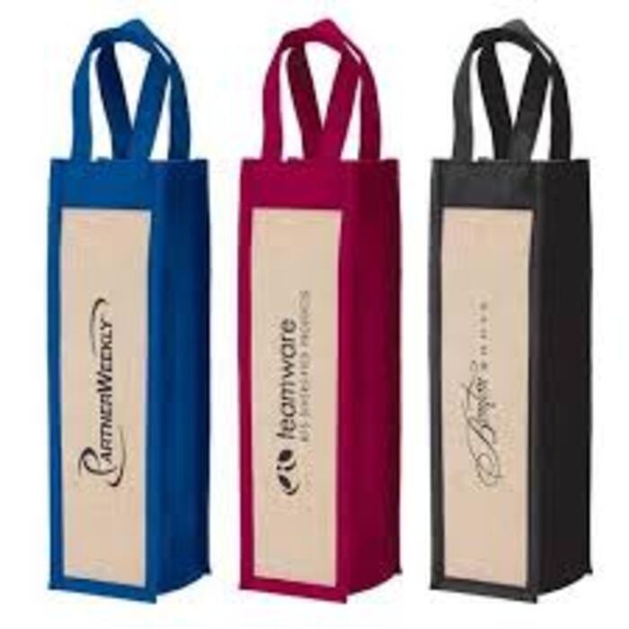 Printed Jute Bottle Bag