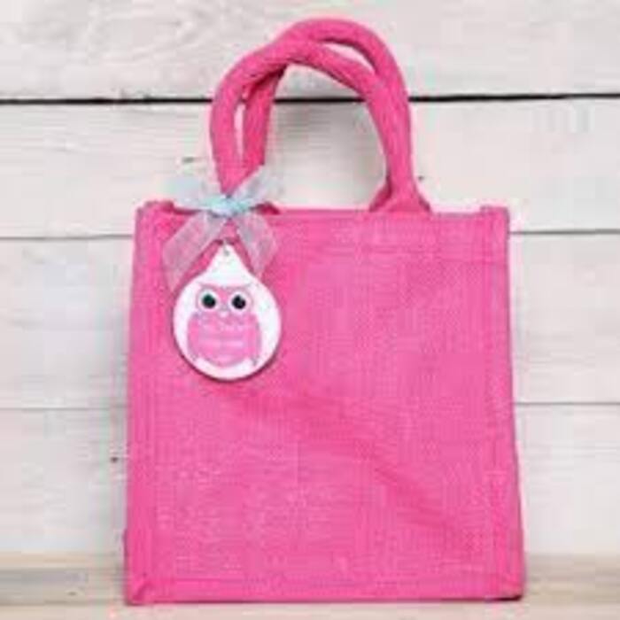 Pink Color Jute Bag