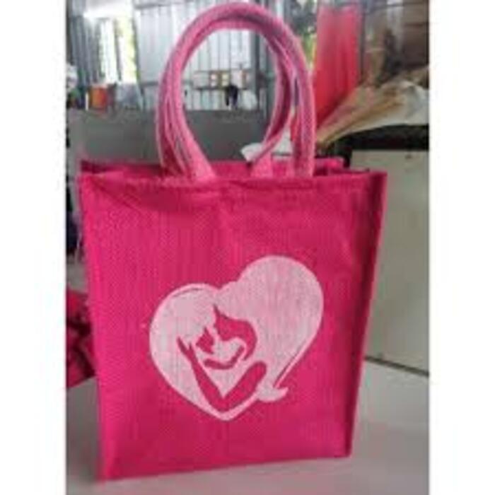 Pink Color Jute Bag