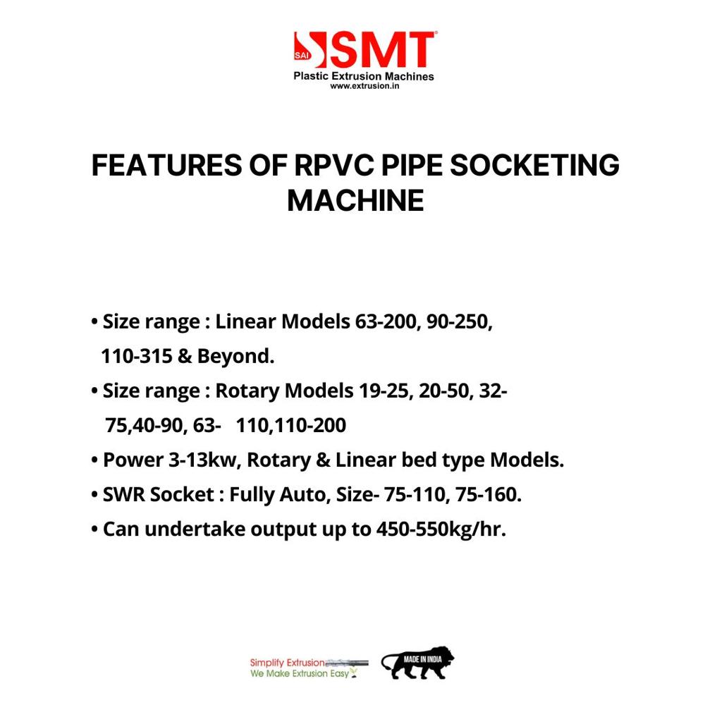 RPVC PIPE SOCKETING MACHINE
