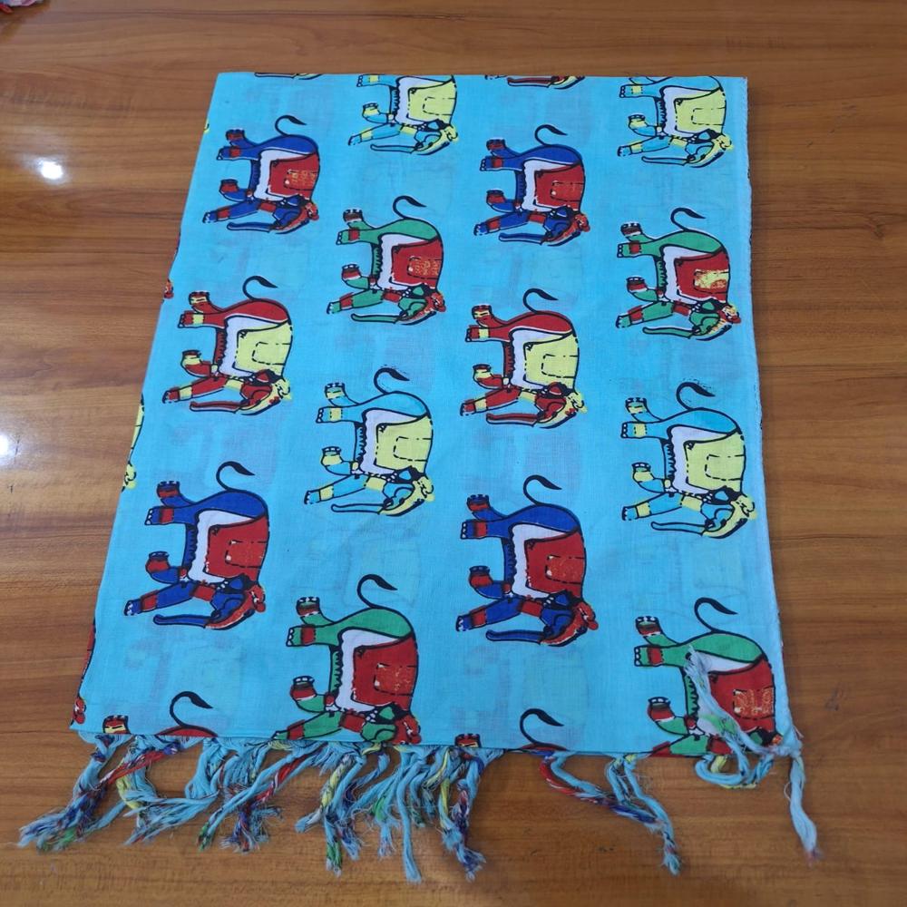 Block Printed Stole - Color: Multi