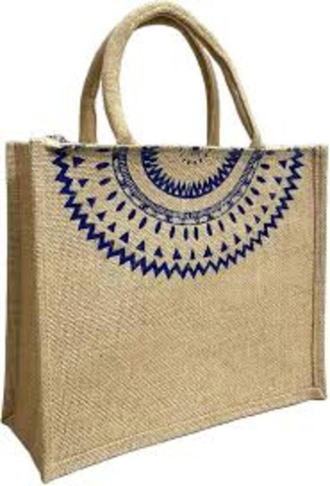 Designer Jute Bag - High-quality Natural Jute Material, Various Sizes Available, Multicolor Customization - Comfortable Hand Length Handle, Plain Pattern For Stylish Versatility