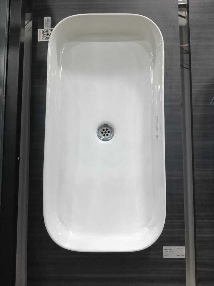 Catmega Stylish Table Top Wash Basin - Color: White