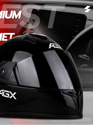 Fighter black polycarbonate visor high impact unbreakable helmet