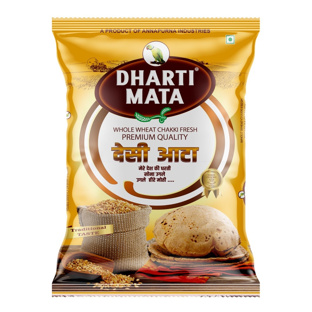10 Kg Premiuim Quality Whole Wheat Chakki Fresh Atta - Color: Multiple