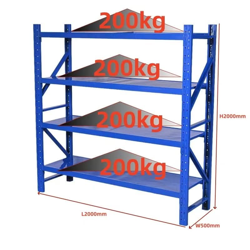 Heavy Duty Storage Rack 250 Kg - Color: Orange/ Blue