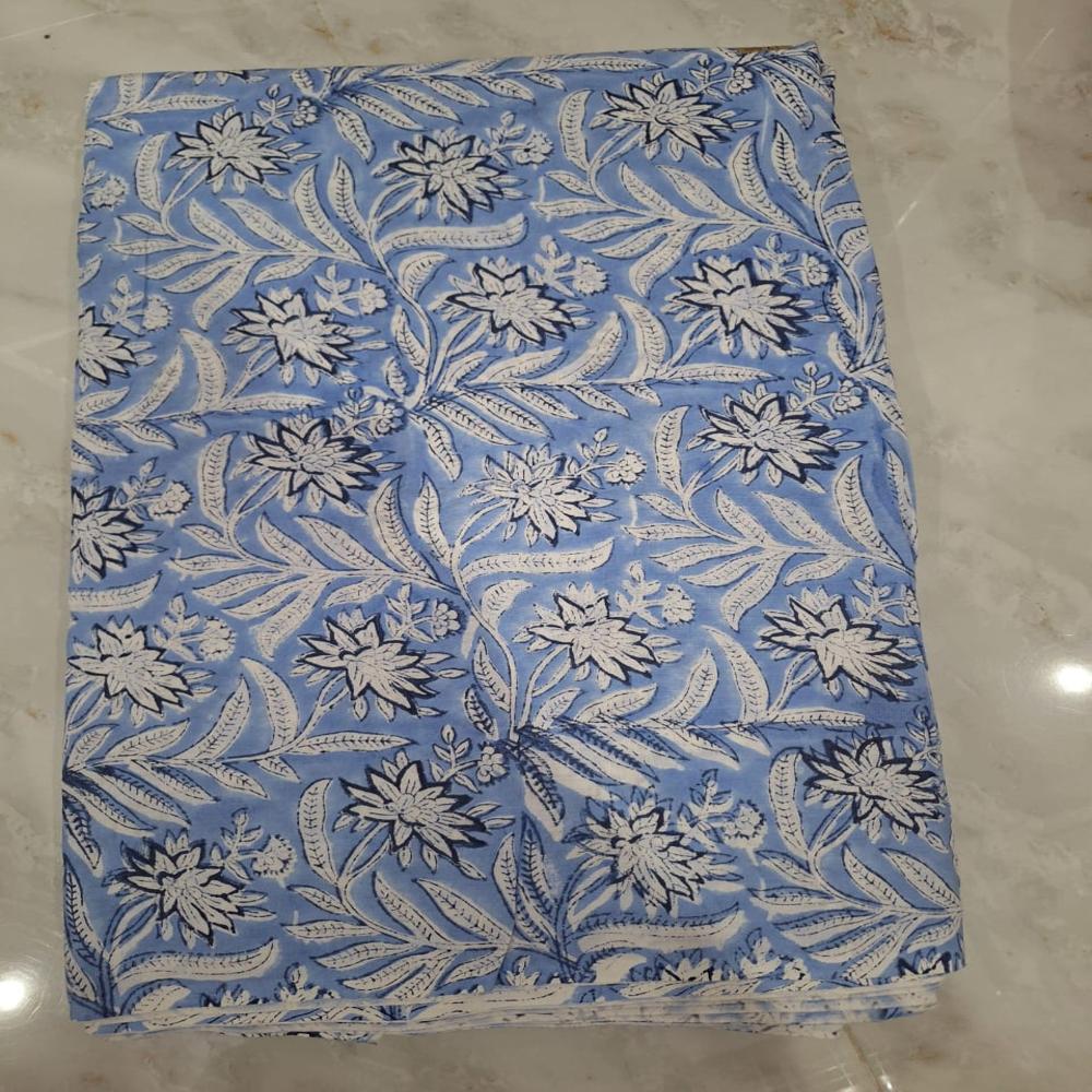 Hand Block Printed Fabric - Color: Blue