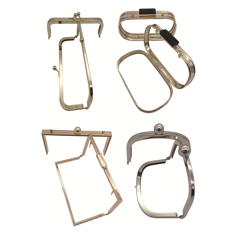 Clutch Bag Clasp Round Rectangle Metal Frame Purse Handle Clutch Bag Handbag Clasp Lock Bags Hardware Kiss Clasp Frame Lock for Coin Purse