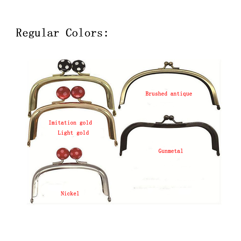 Clutch Bag Clasp Round Rectangle Metal Frame Purse Handle Clutch Bag Handbag Clasp Lock Bags Hardware Kiss Clasp Frame Lock for Coin Purse