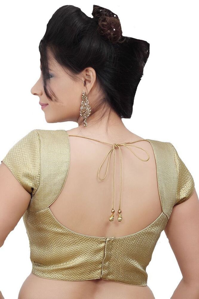 Ladies Gold Tissue Blouse - Design: Printed