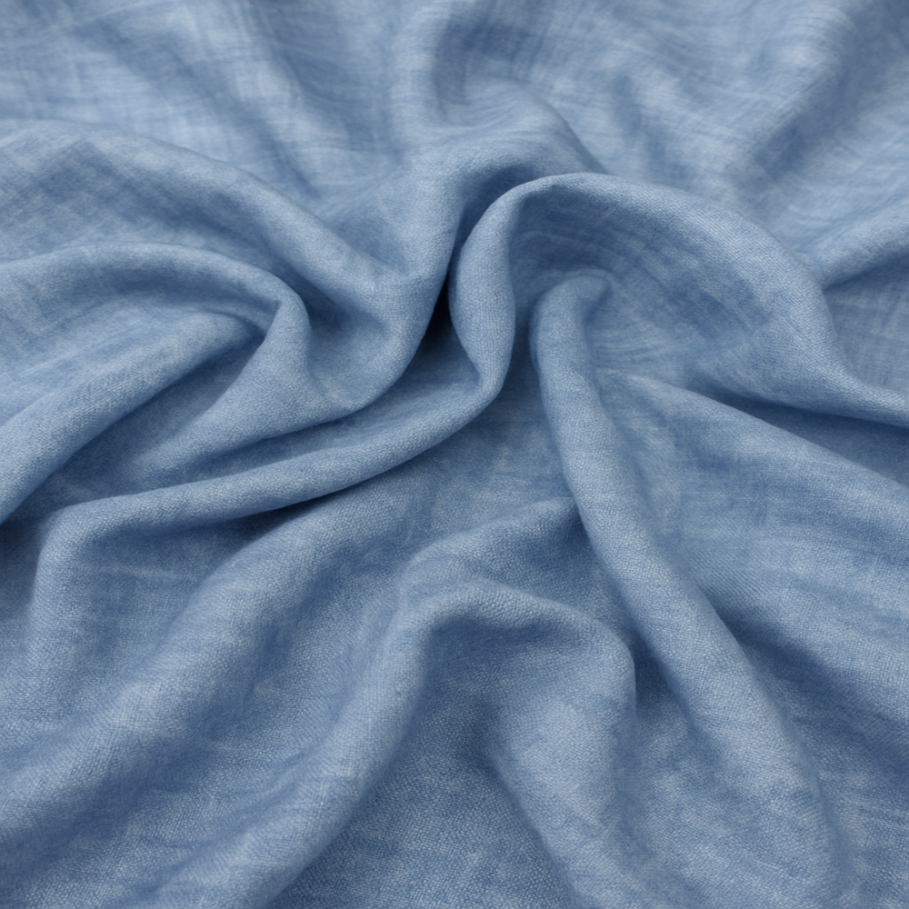 Blue Plain Linen Fabric