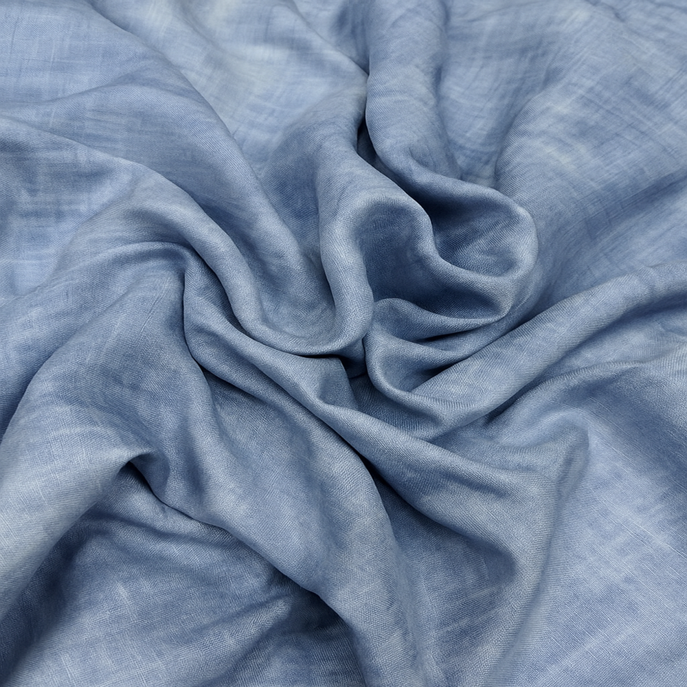 Blue Plain Linen Fabric