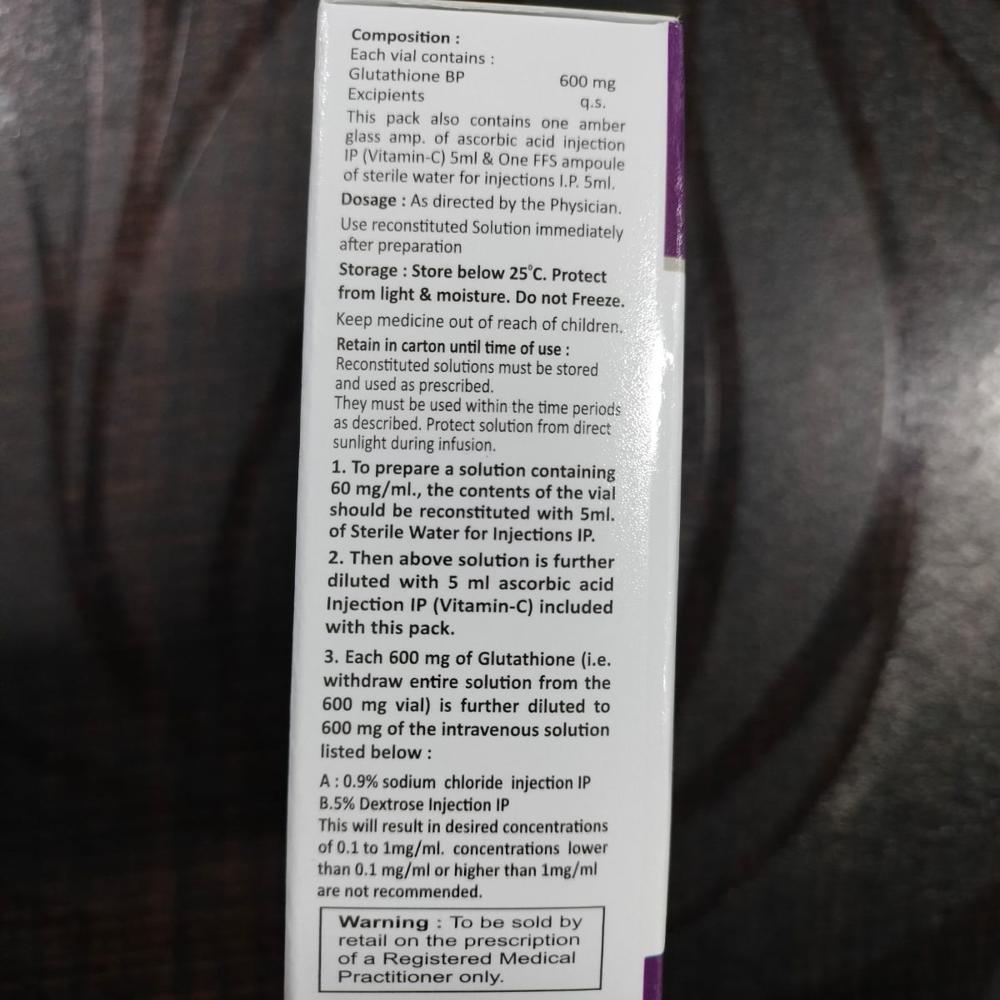 Glutathione injection 600 mg