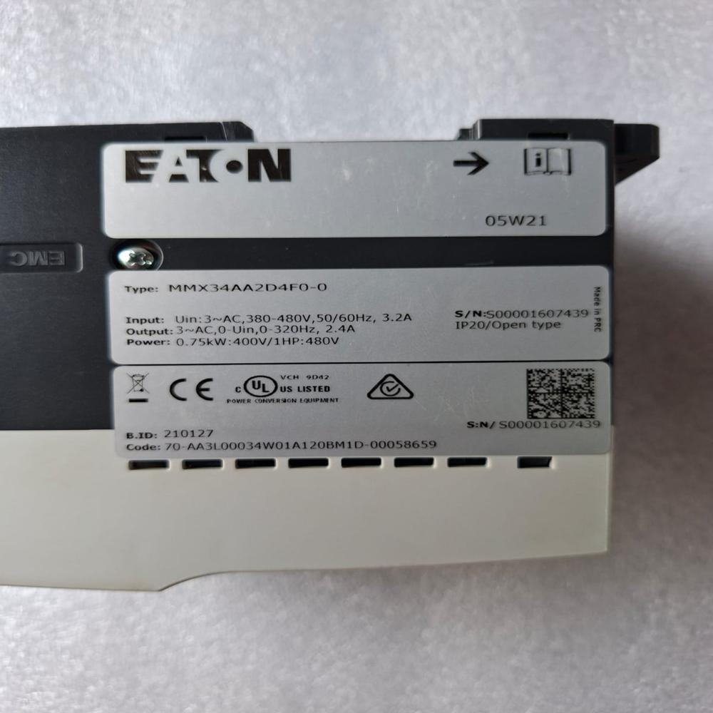 Eaton Mmx34aa2d4f0-0 0.75kw:400v/1hp:480v Inverter Drive Eaton Mmx34aa2d4f0-0 - Application: Industrial