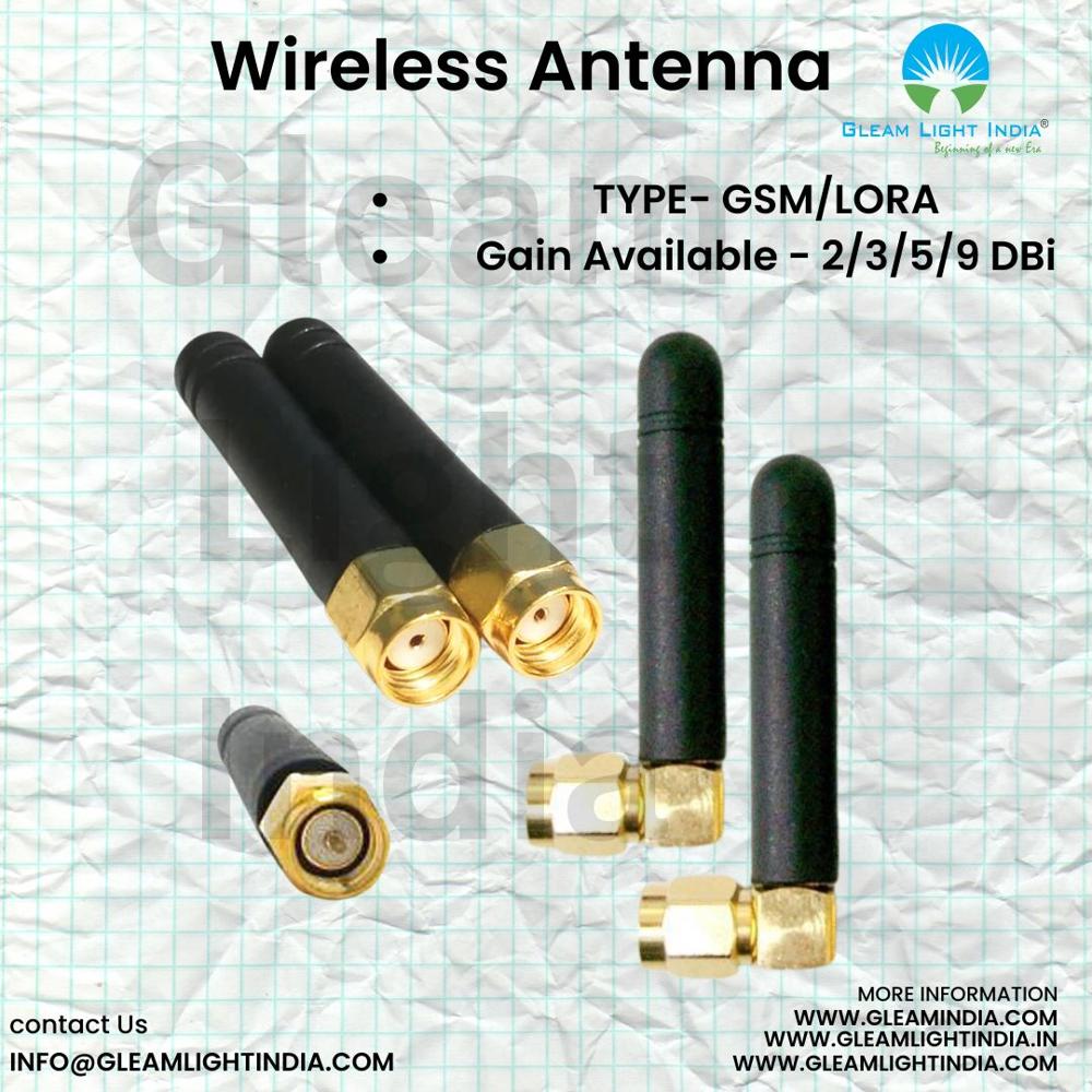 Wireless Antenna - Rubber, 48-400mm Height, 727 Mhz Frequency, 2-14 Dbi Gain | Industrial Usage, Wireless Range 5-50 Meters
