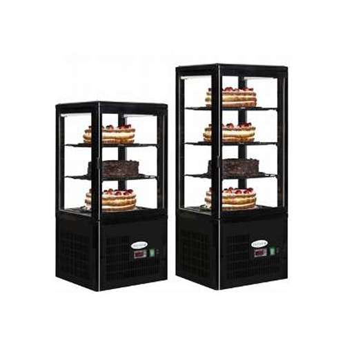 Table Top Straight Glass Display Counter With Airflow Cooling With Corian Base - Design: Modern