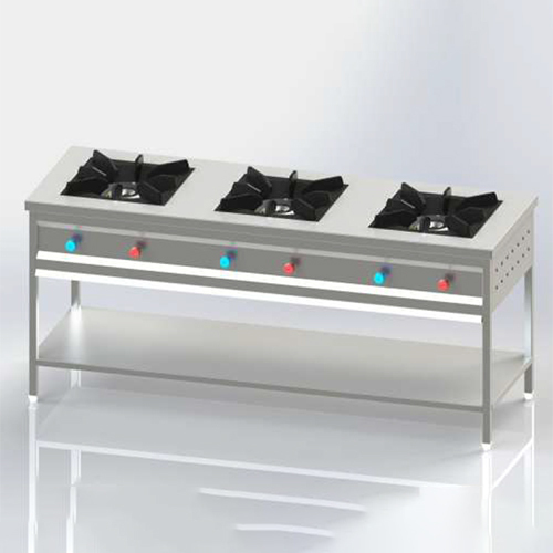 Three Burner Range - Color: Silver