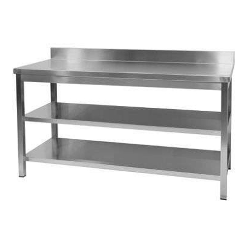 Working Table With Undershelf - Color: Silver