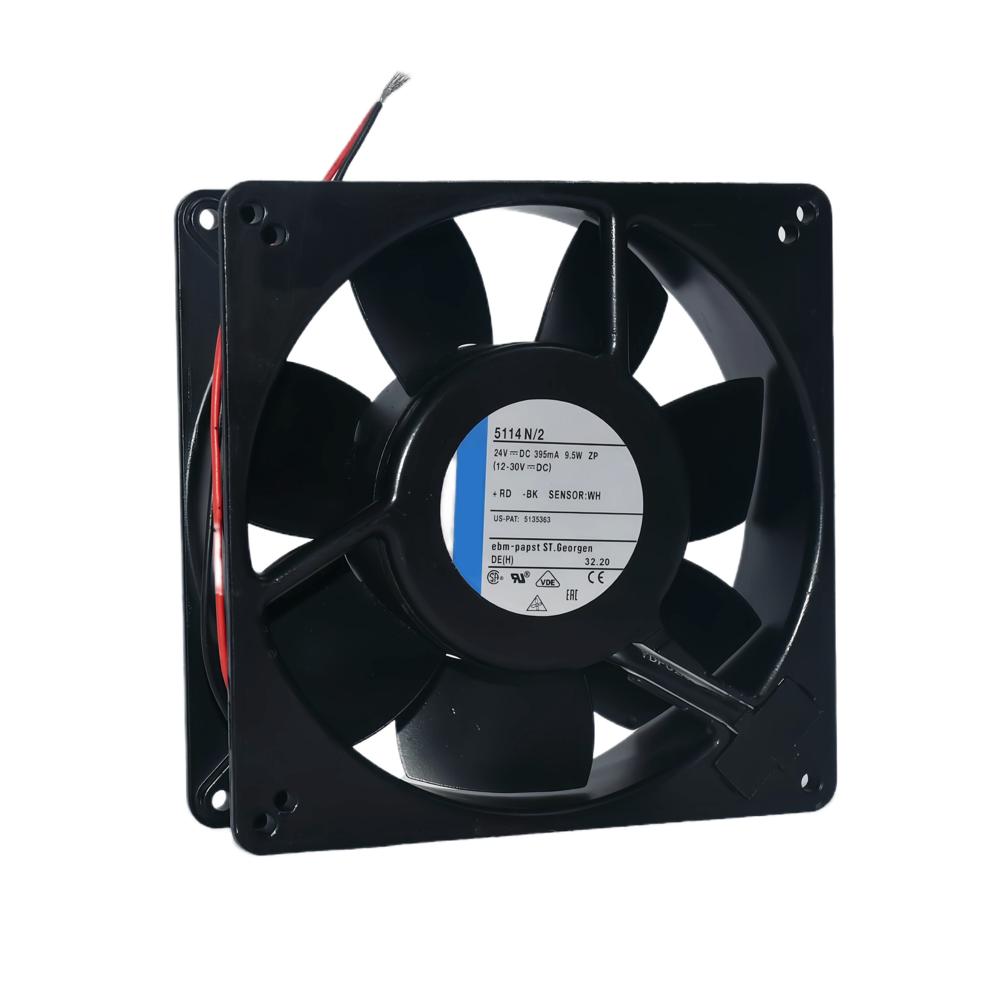 EBM PAPST 5114N/2 24V DC 9.5W 13538mm with Ball Bearing Aluminum Blades Electric Source Axial Flow Fan