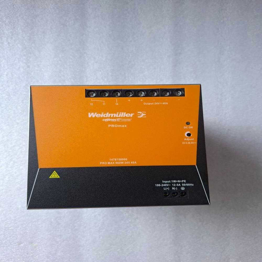Weidmuller Pro Max 960W 24V 40A Power Supply Weidmuller Pro Max 960W - Application: Industrial