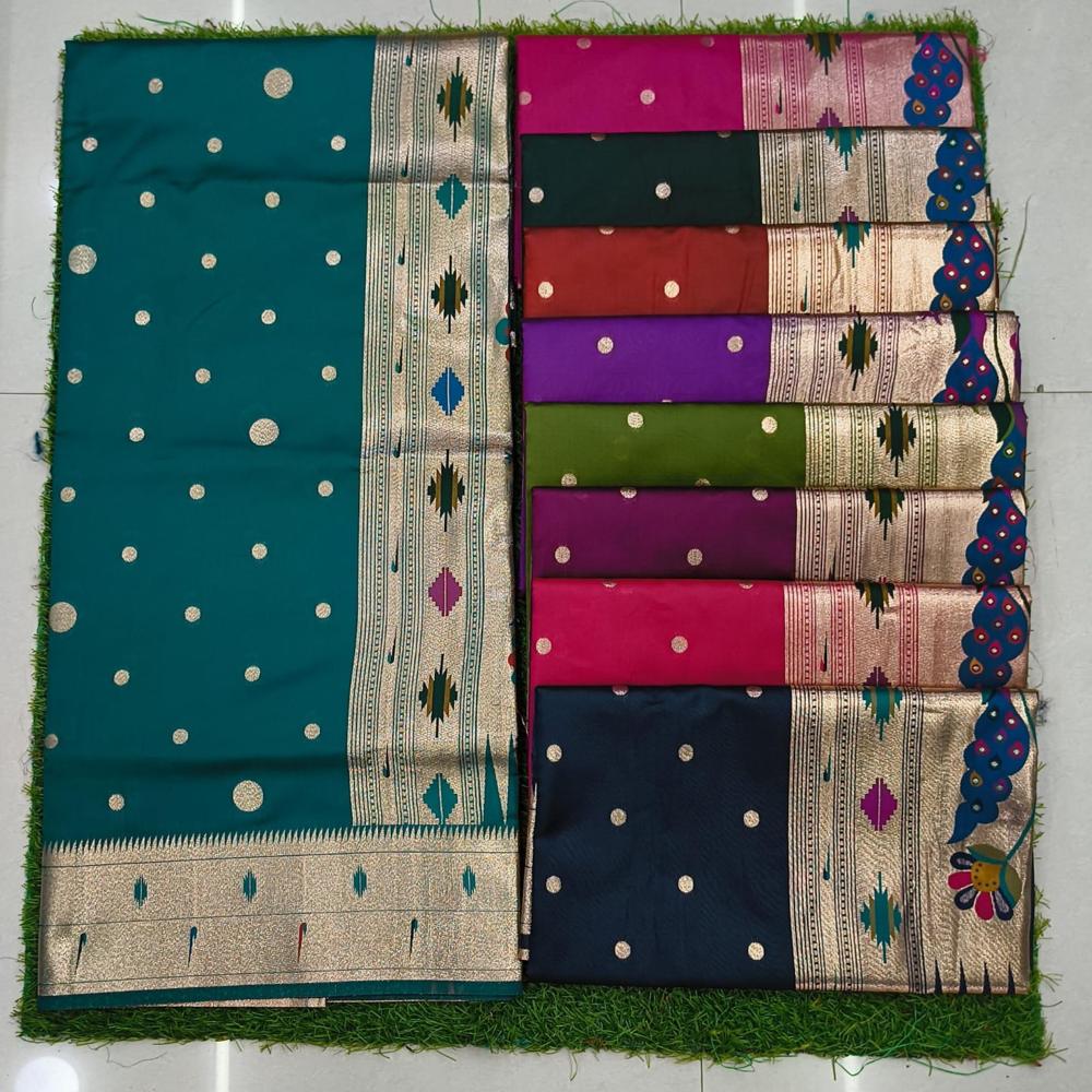 Muniya Paithani Silk Saree - Color: 7