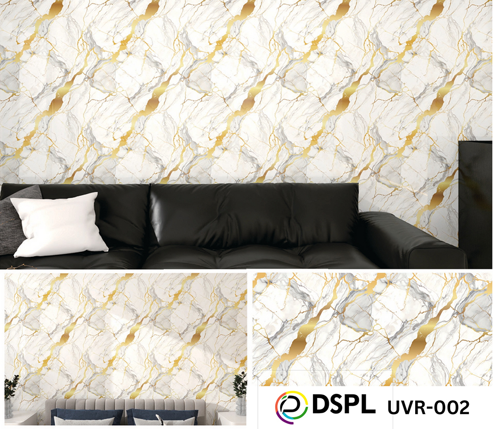 Uvr-002 10X4 Uv Marble Roll With Gold Foil Wall Sticker - Color: Different Available