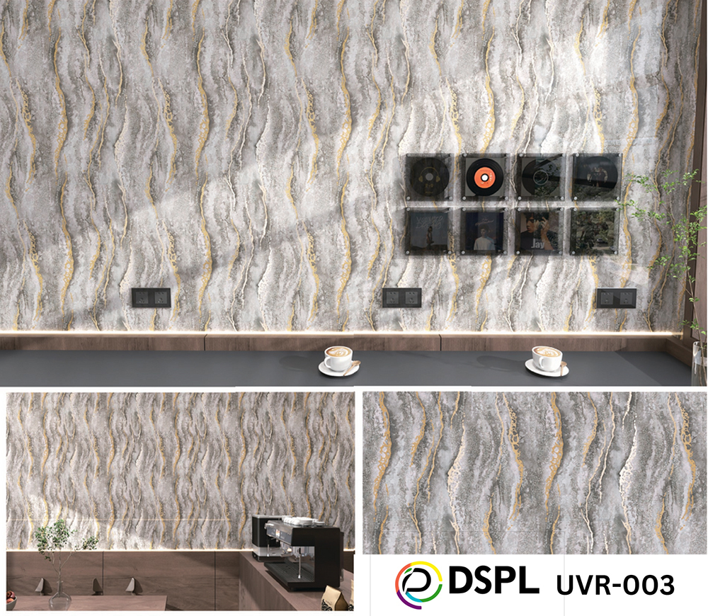 Uvr-003 10x4 Uv Marble Roll With Gold Foil Wall Sticker - Color: Different Available