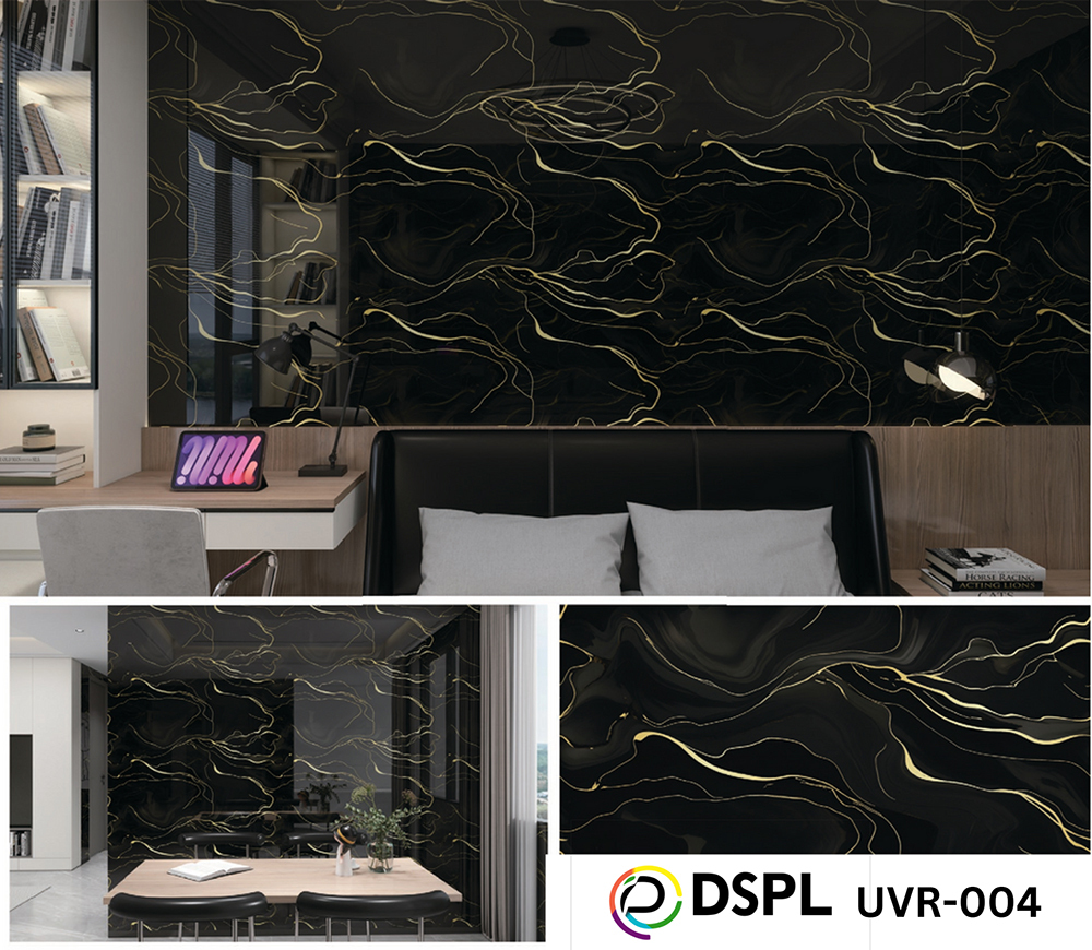 Uvr-004 10X4 Uv Marble Roll With Gold Foil Wall Sticker - Color: Different Available