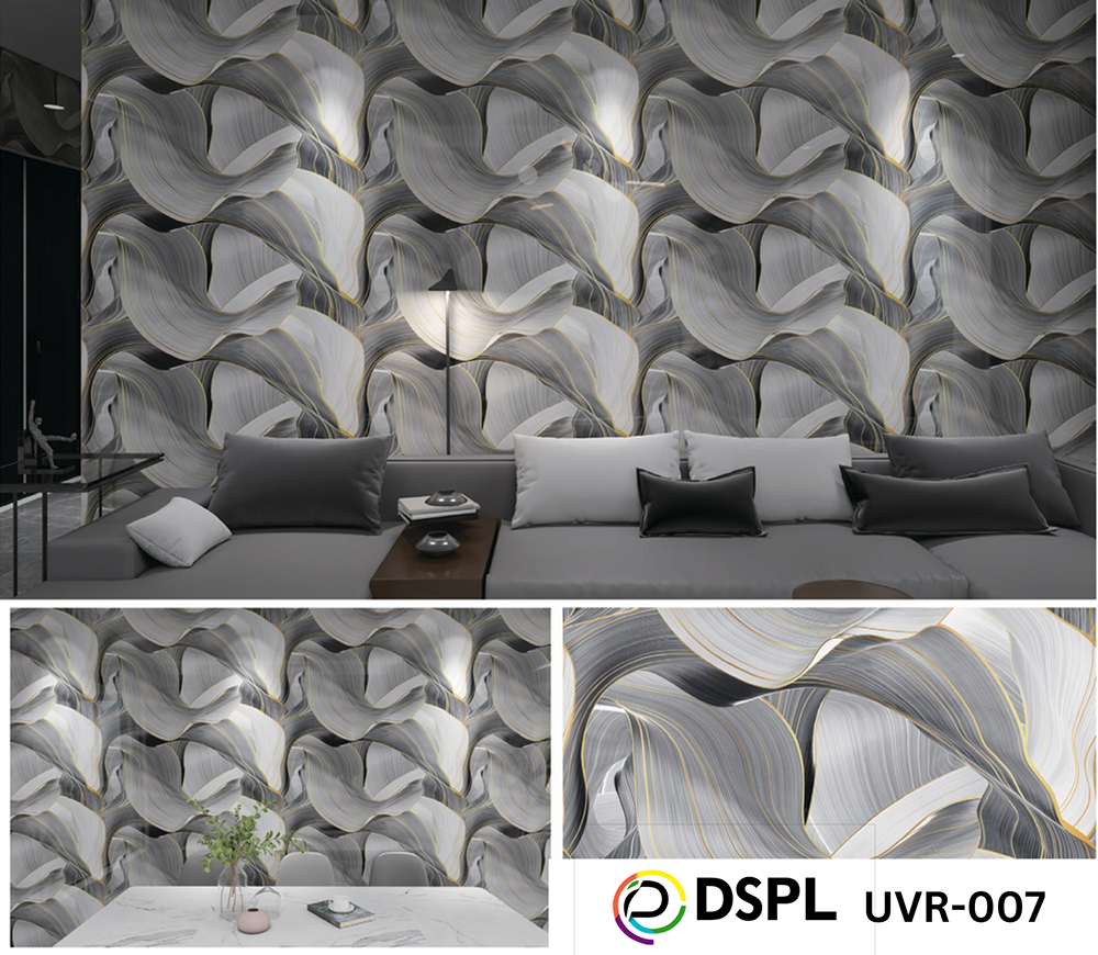 Uvr-007 10X4 Uv Marble Roll With Gold Foil Wall Sticker - Color: Different Available