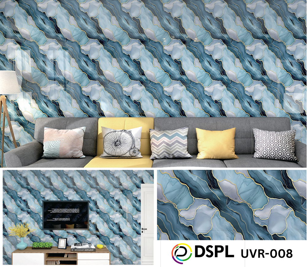 Uvr-008 10X4 Uv Marble Roll With Gold Foil Wall Sticker - Color: Different Available