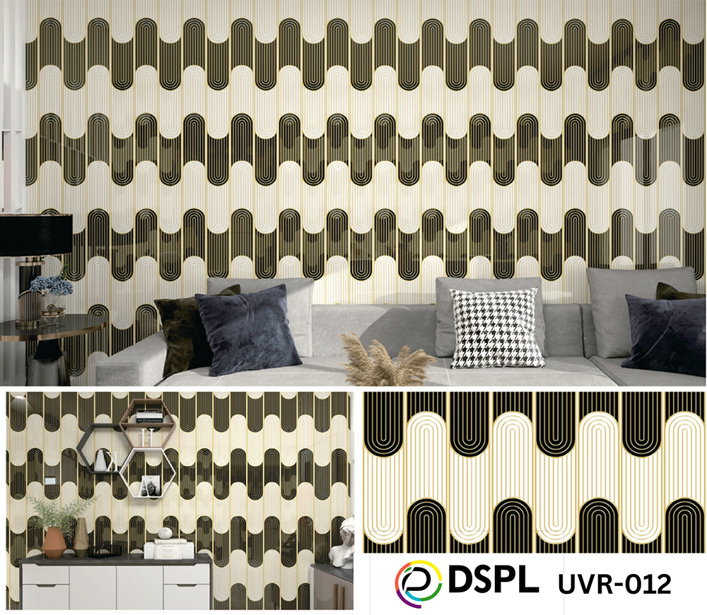 Uvr-012 10X4 Uv Marble Roll With Gold Foil Wall Sticker - Color: Different Available