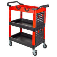 Premium Heavy Duty Detailing Cart - Color: Red And Black