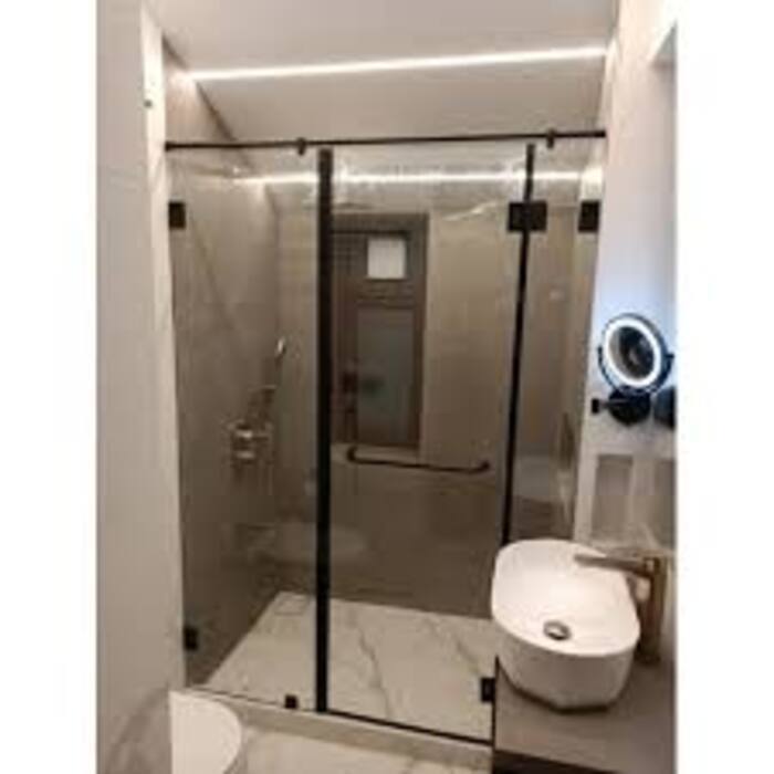 Toughened Glass Bathroom Partition - Color: Transparent