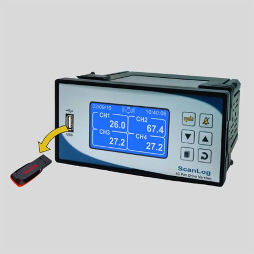 Universal 4 Channel Data Logger With Pen-Drive Interface - Accuracy: 100 %