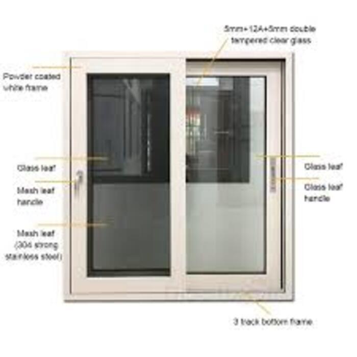 Aluminum Sliding Window - Color: Grey