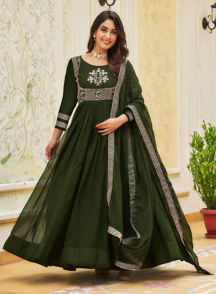 Mehandi Khanak Gown - Color: Different Available