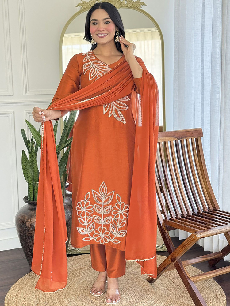 Womena S Kurta Pent Dupatta Set - Color: Different Available
