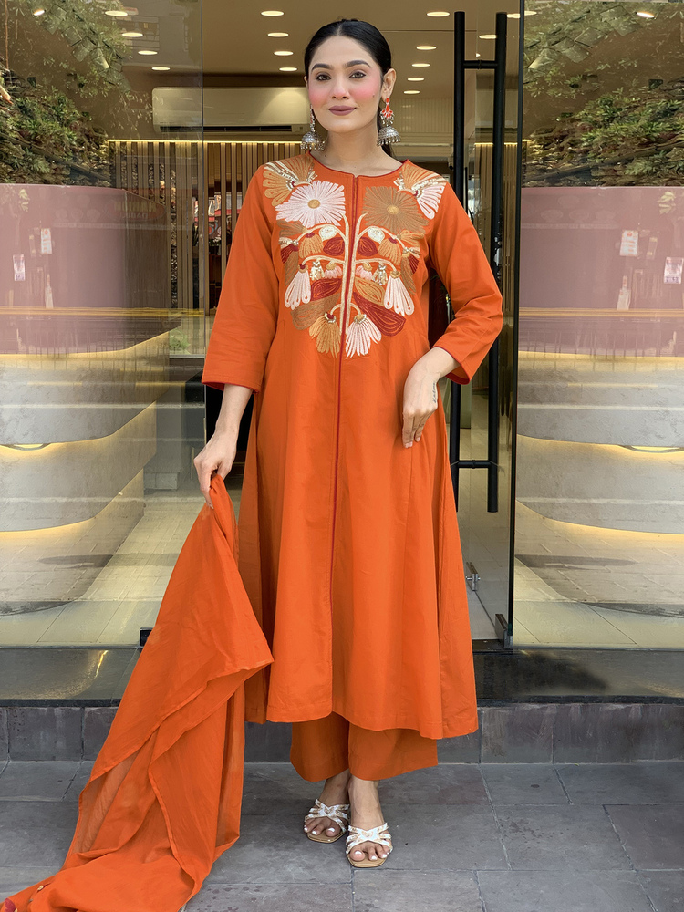 Orange Color Mrugna Suit - Color: Different Available